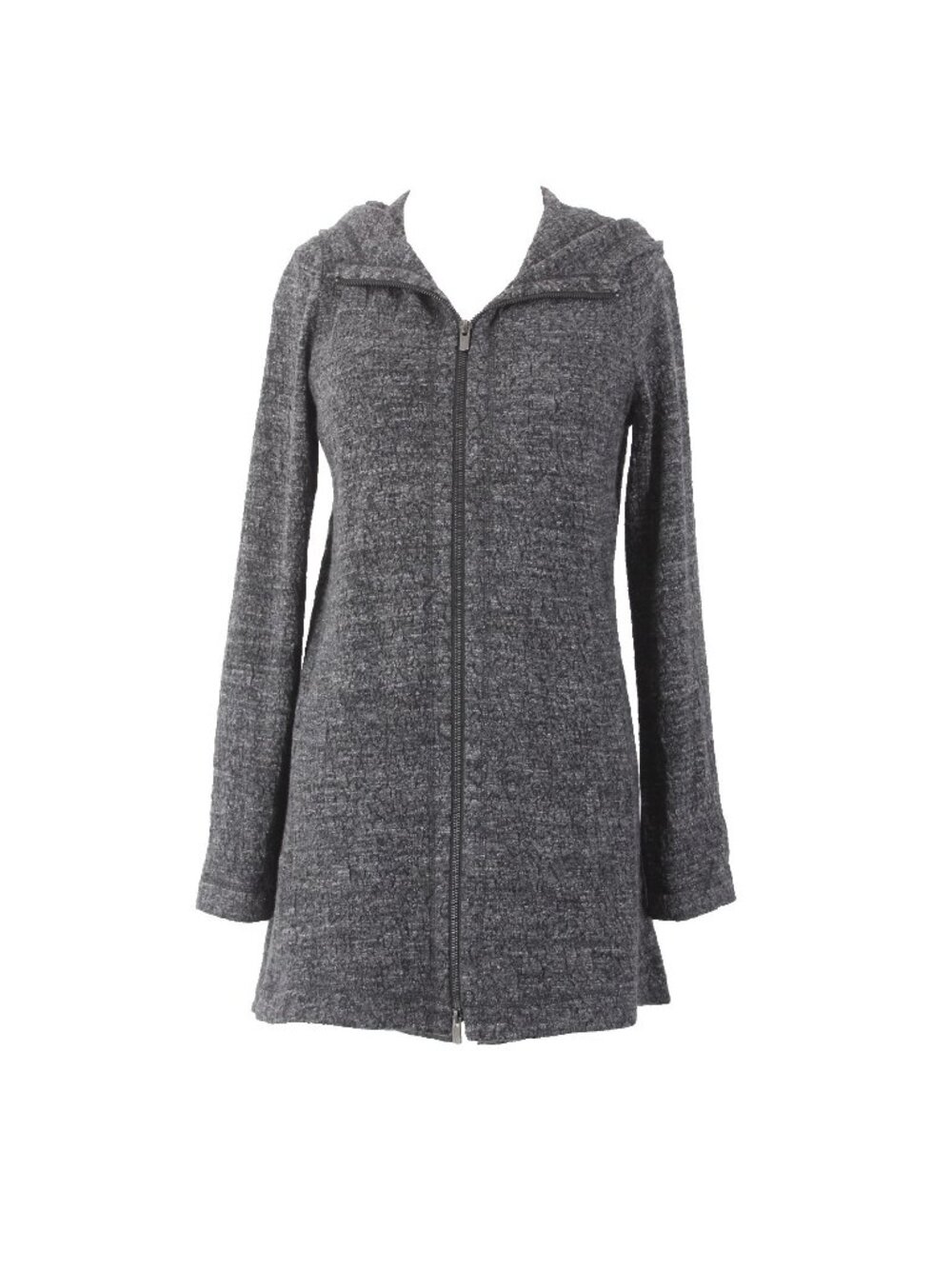 Eileen Fisher Jacket Sz XS Charcoal Black Zipper Pockets Stretch Cotton Poly